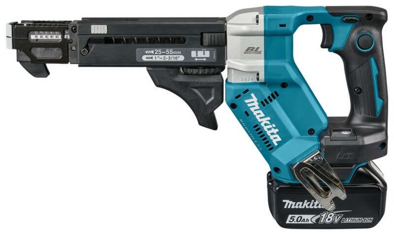 Makita DFR551RTJ 18V Li-Ion Accu Schroefautomaat Set (2x 5,0Ah) In Mbox - 25-55mm - Detailed view of the product