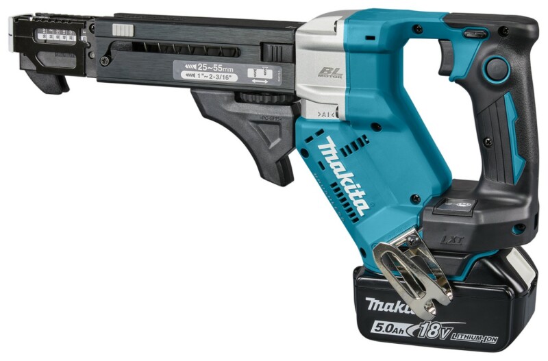 Makita DFR551RTJ 18V Li-Ion Accu Schroefautomaat Set (2x 5,0Ah) In Mbox - 25-55mm - Detailed view of the product