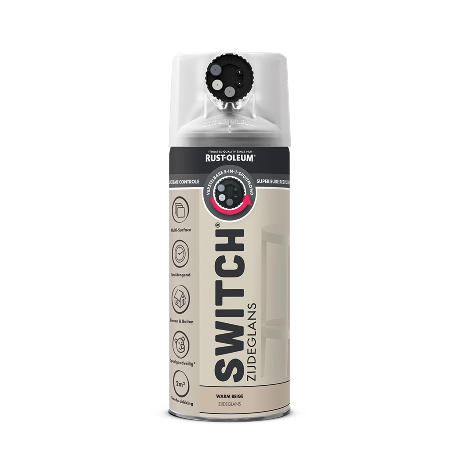 Rust-Oleum Switch Spuitlak - Zijdeglans Warm Beige - 400ml