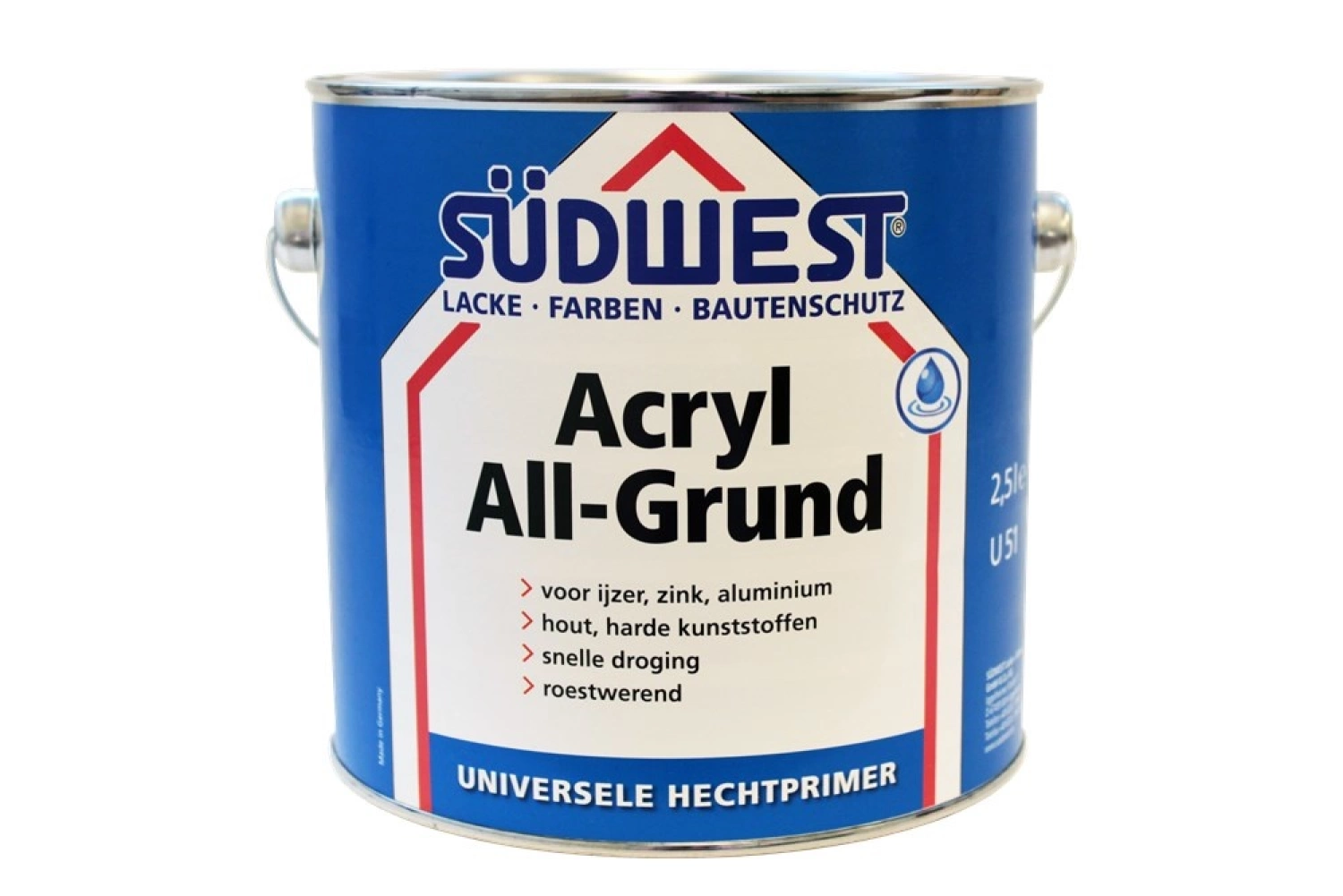 Südwest Acryl Allgrund U51 - Ral 7001 Grijs - 0,75L