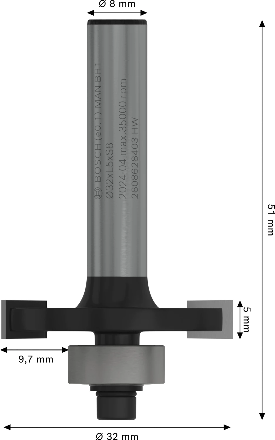 Bosch 2608628403 Groeffrees - 32 X 5mm thumbnail 4