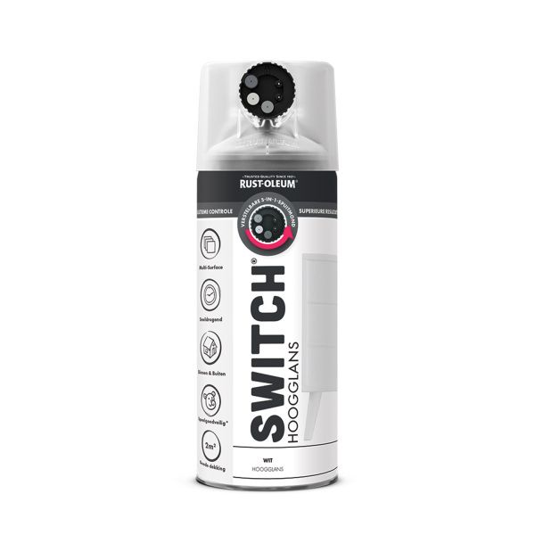 Rust-Oleum Switch Spuitlak - Hoogglans Wit - 400ml - Default image for the product