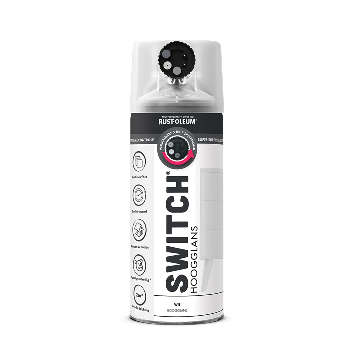 Rust-Oleum Switch Spuitlak - Hoogglans Wit - 400ml