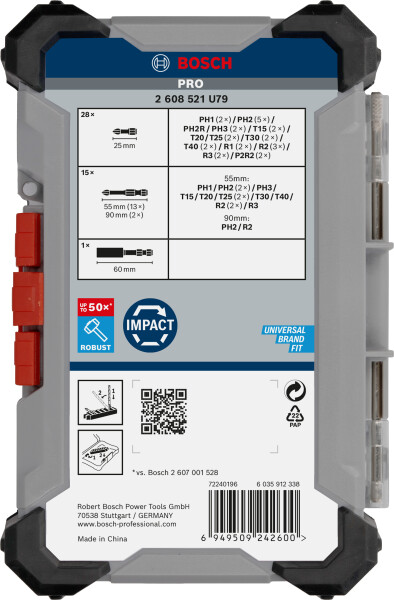 Bosch 2608521U79 44-delige PRO Impact Schroefbitset - Detailed view of the product