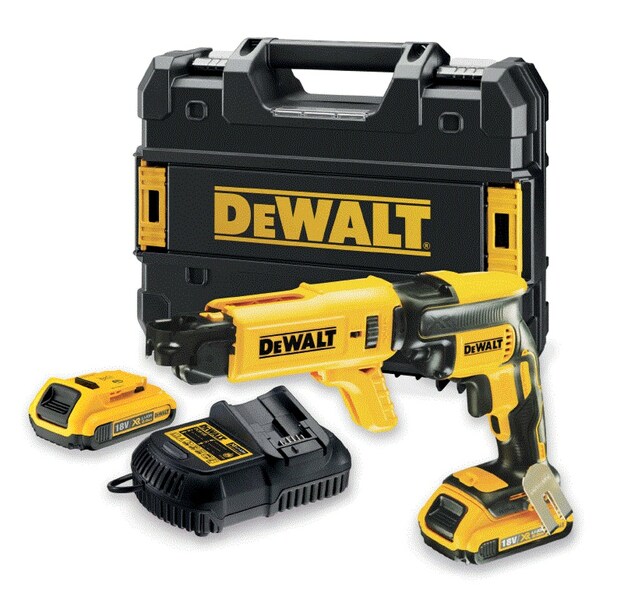 DeWALT DCF620D2K 18V Li-Ion Accu Gipsschroefmachine / Bandschroefmachine Set (2x 2.0Ah Accu) In TSTAK - Koolborstelloos - 25-57mm EAN: 5035048468524