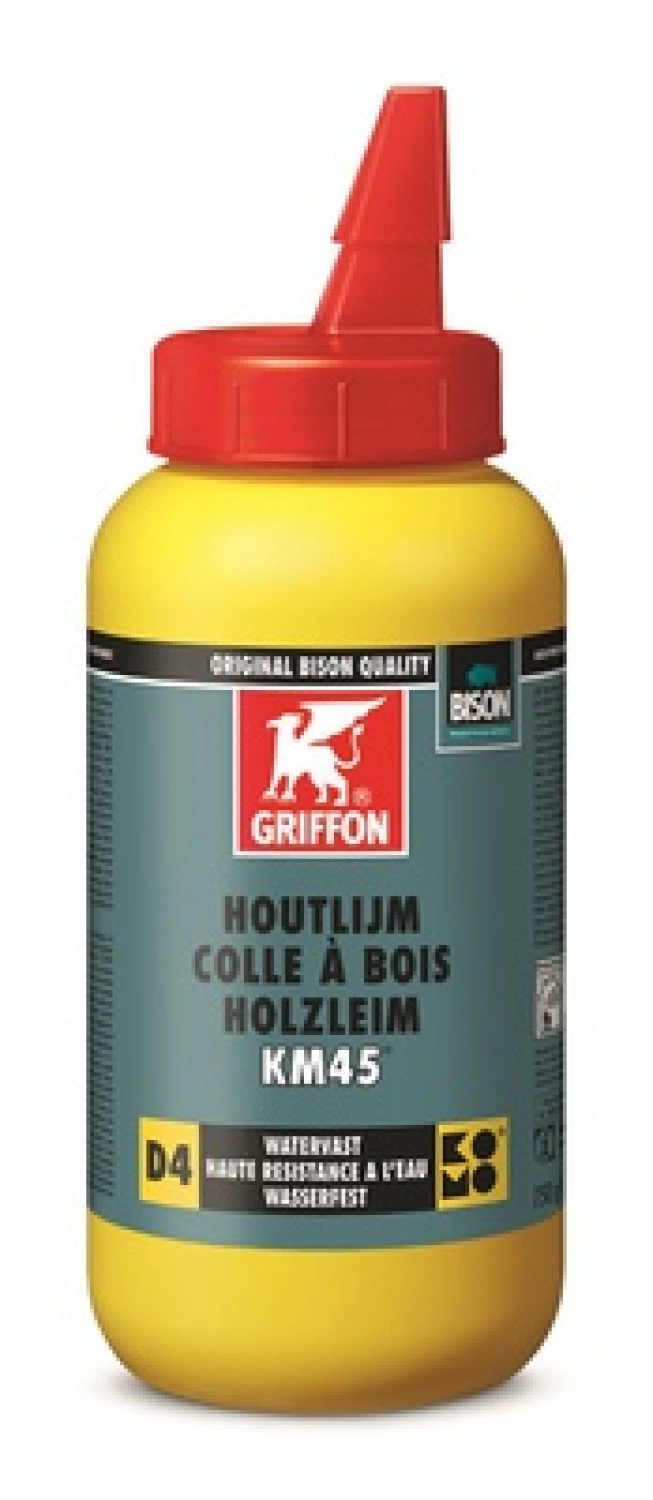 Griffon 6313542 KM45 Houtlijm D4 - Wit (Transparant Na Droging) - Flacon - 750gr