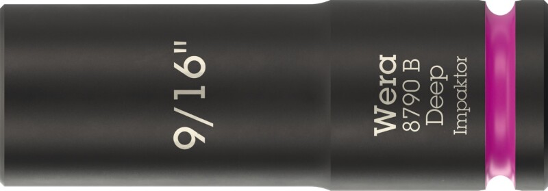 Wera 05005569001 8790 B Impaktor Deep Lange Krachtdop - 9/16"- Zeskant - 63 Mm