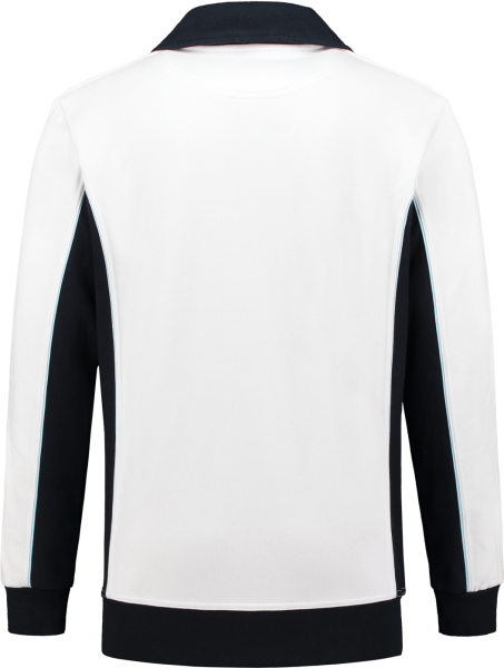 Workman 2701 Zipper Sweater - Wit / Navy - L - Detailed view of the product