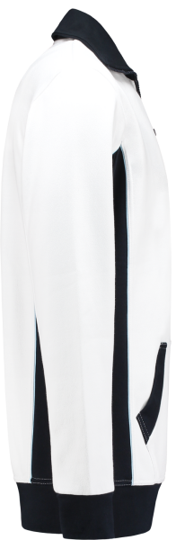 Workman 2701 Zipper Sweater - Wit / Navy - L - Detailed view of the product