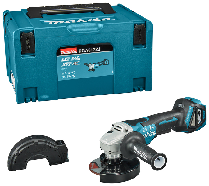 Makita DGA517ZJ 18V Li-Ion Accu Haakse Slijper Incl. ADT Body In Mbox - 125mm - Koolborstelloos EAN: 88381854252