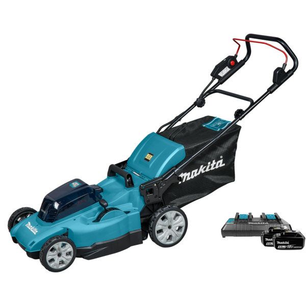 Makita DLM480PT2 (2X18V) Li-Ion Accu Grasmaaier Set (2x 5,0Ah) - 48cm - 62L - 800 M²