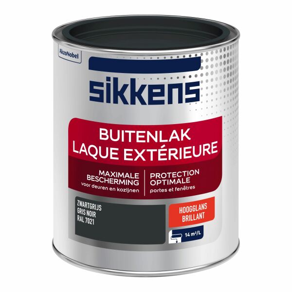 Sikkens Buitenlak Hoogglans - Ral 7021 - 0,75L