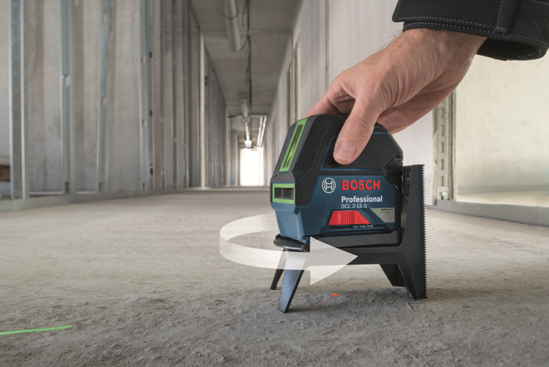 Bosch GCL 2-15 G Kruislijnlaser Met Loodlijnfunctie + Wandhouder In Koffer - 15m - Groen - Detailed view of the product