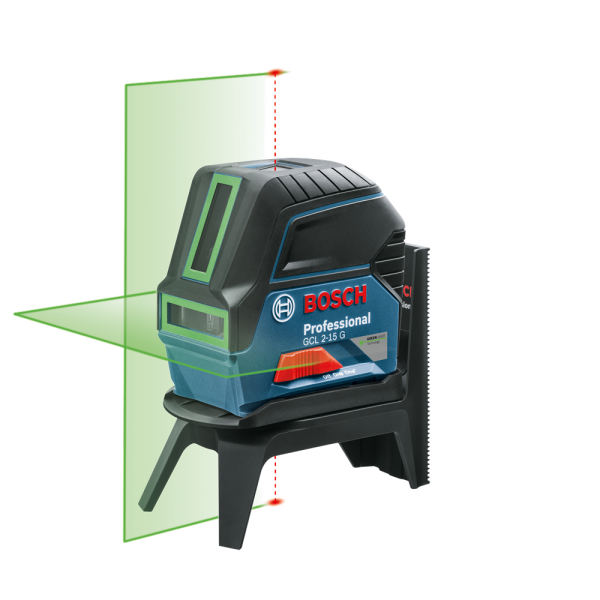 Bosch GCL 2-15 G Kruislijnlaser Met Loodlijnfunctie + Wandhouder In Koffer - 15m - Groen - Detailed view of the product