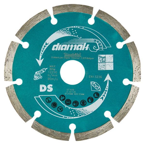 Makita P-45761 / D-61139 Diamantdoorslijpschijf - 125 X 22,23mm - Universeel - Detailed view of the product