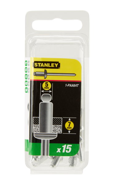 Stanley 1-PAA64T Popnagels - 5 X 7mm (15st) - Detailed view of the product