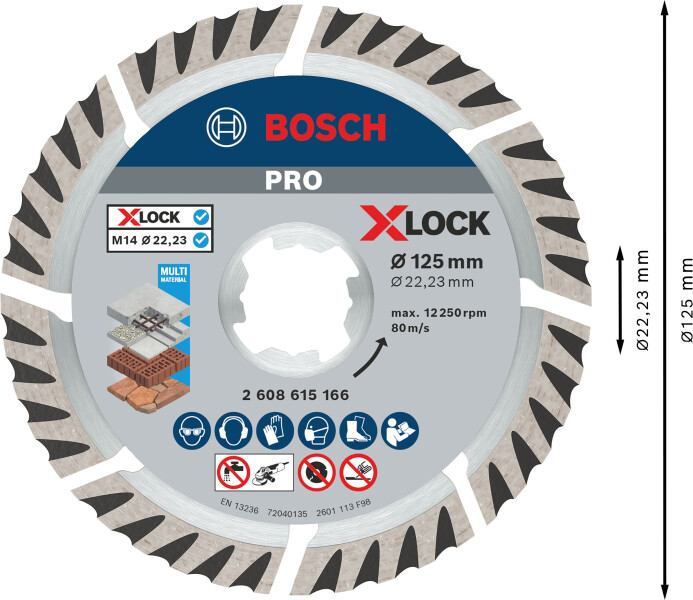 Bosch 2608615166 X-Lock Diamantschijf Standard For Universal - 125mm - Detailed view of the product