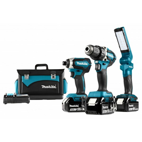 Makita DLX3090TX1 18V Li-Ion Accu 3-delige Combiset (3x 5,0Ah Accu)