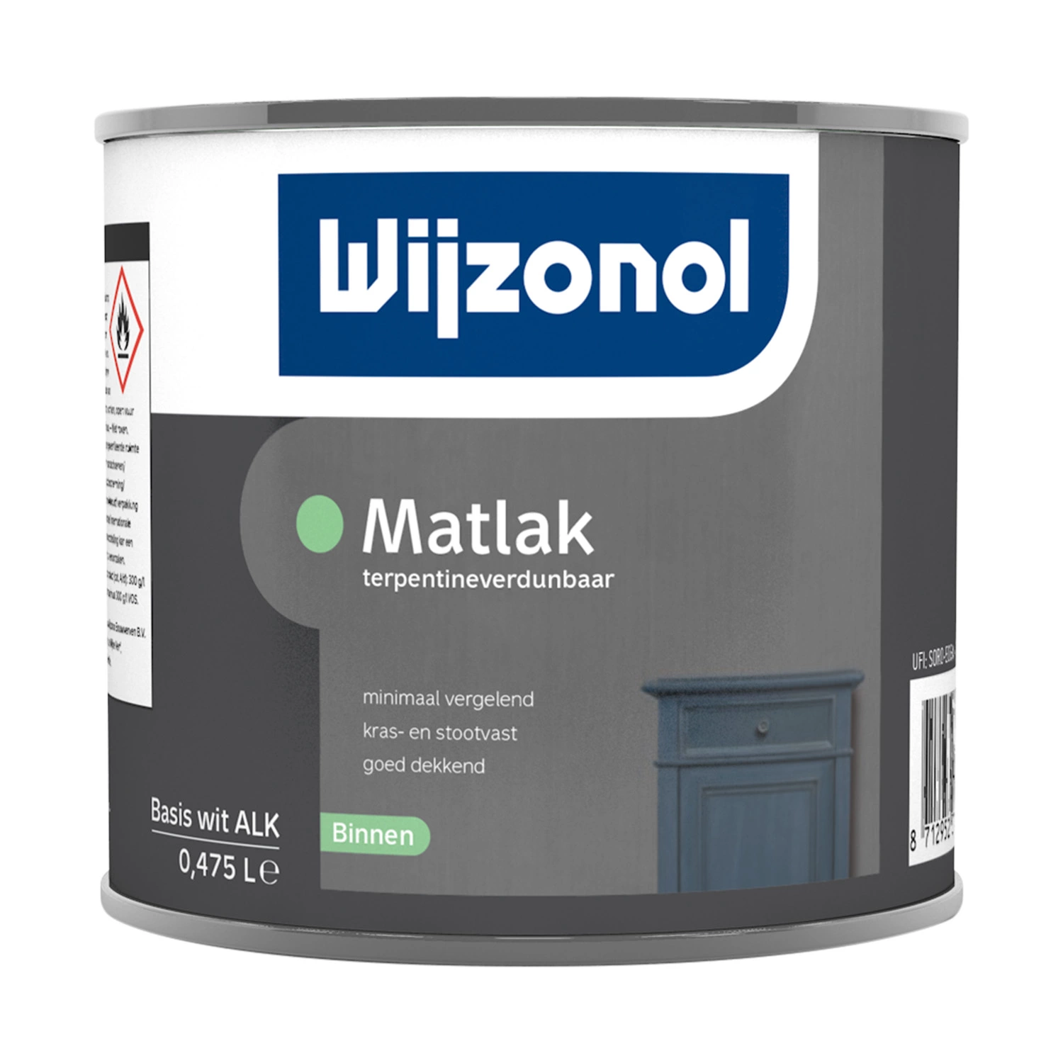 Wijzonol Matlak Interieur Terpentineverdunbaar - Op Kleur Gemengd - 0,5L