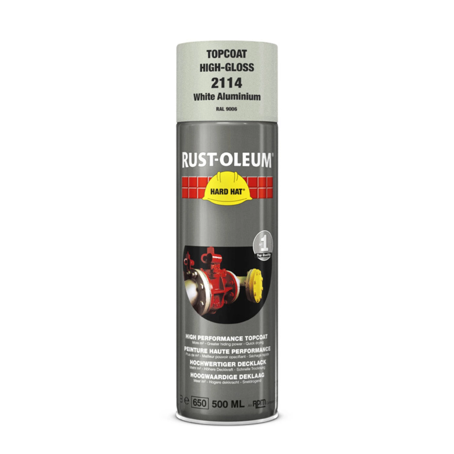 Rust-Oleum Hard Hat 2114 - RAL 9006 Aluminium Wit - 0,5L