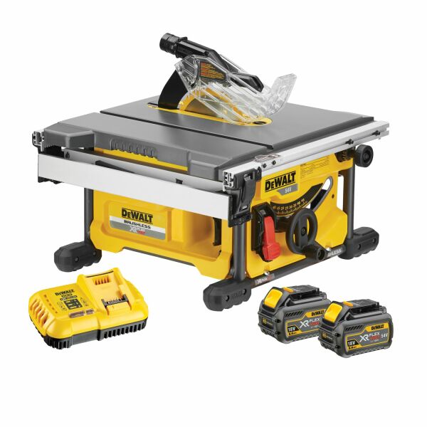 DeWALT DCS7485T2-QW 18V / 54V Li-ion XR FlexVolt Accu Tafelzaag Set (2x 6.0Ah) - 210 X 30mm - Koolborstelloos