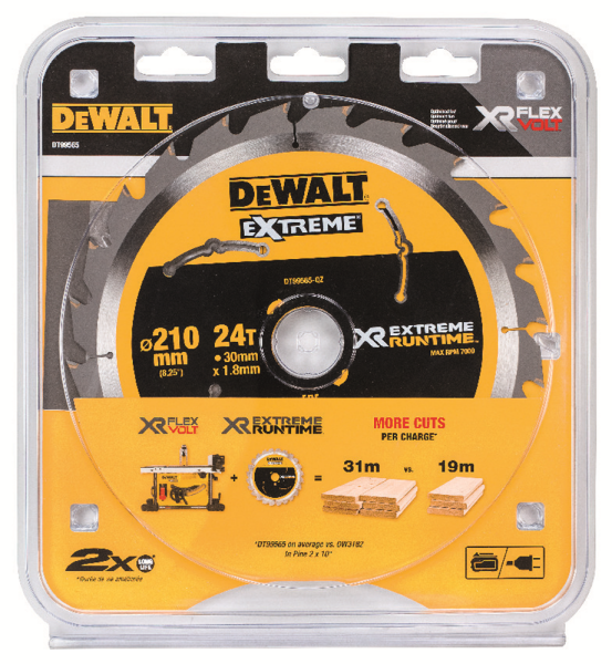 DeWALT DT99565 XR Cirkelzaagblad - 210 X 30 X 24T - Hout - Detailed view of the product