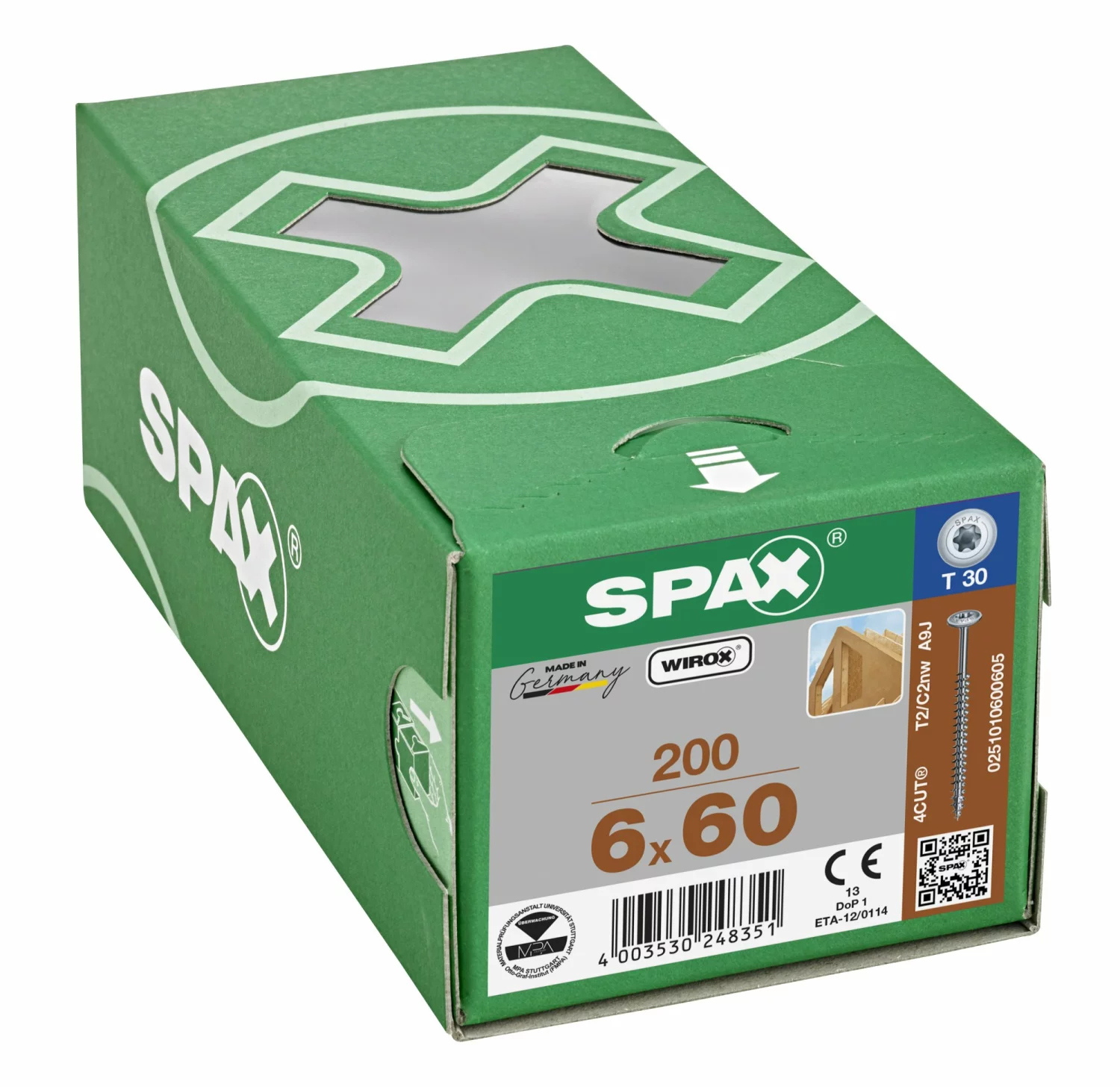 SPAX Houtconstructieschroeven Tellerkop - Voldraad -T30 - 6.0x60 Mm(200st) thumbnail 4