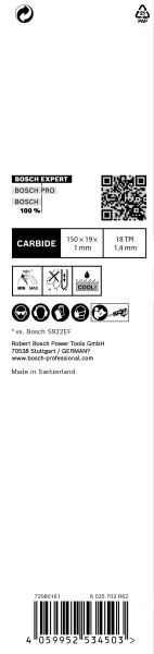Bosch 2608900360 EXPERT Reciprozaagblad S922EHM Thin Tough Metal - Detailed view of the product