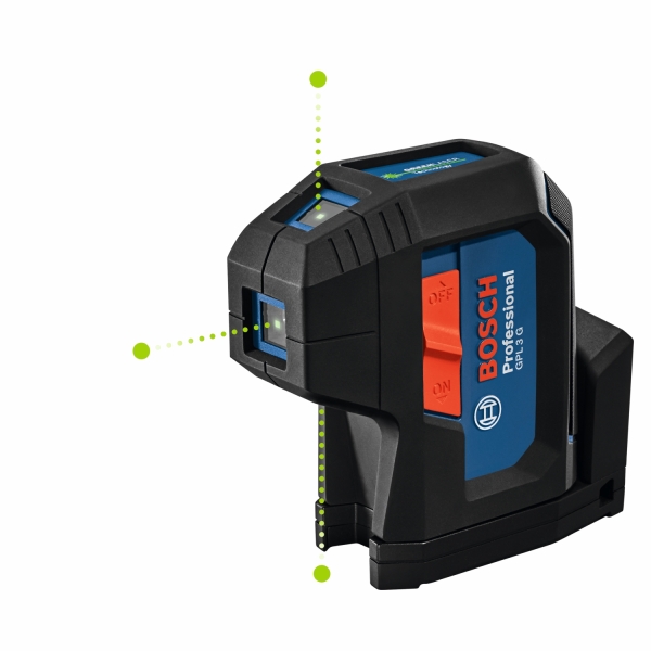 Bosch GPL 3 G Puntlaser Incl. Batterijen In Etui - 30m - 3 Punten - IP65 - Detailed view of the product