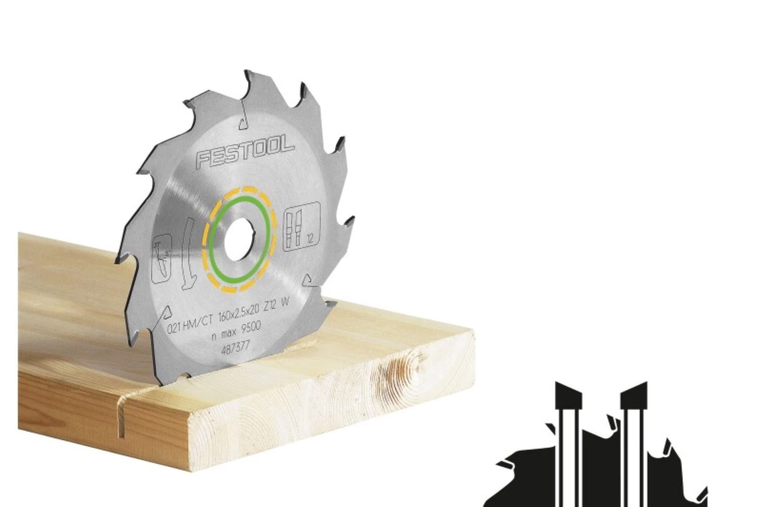 Festool 768129 / 160x2.2x20 W18 - Standaard Zaagblad - 160 X 20 X 18T - Hout 768129 thumbnail 2