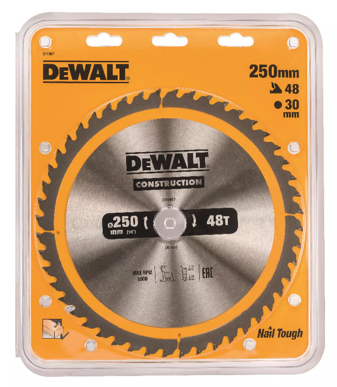 DeWALT DT1957 Extreme Cirkelzaagblad - 250 X 30 X 48T - Hout (Met Nagels) thumbnail 2