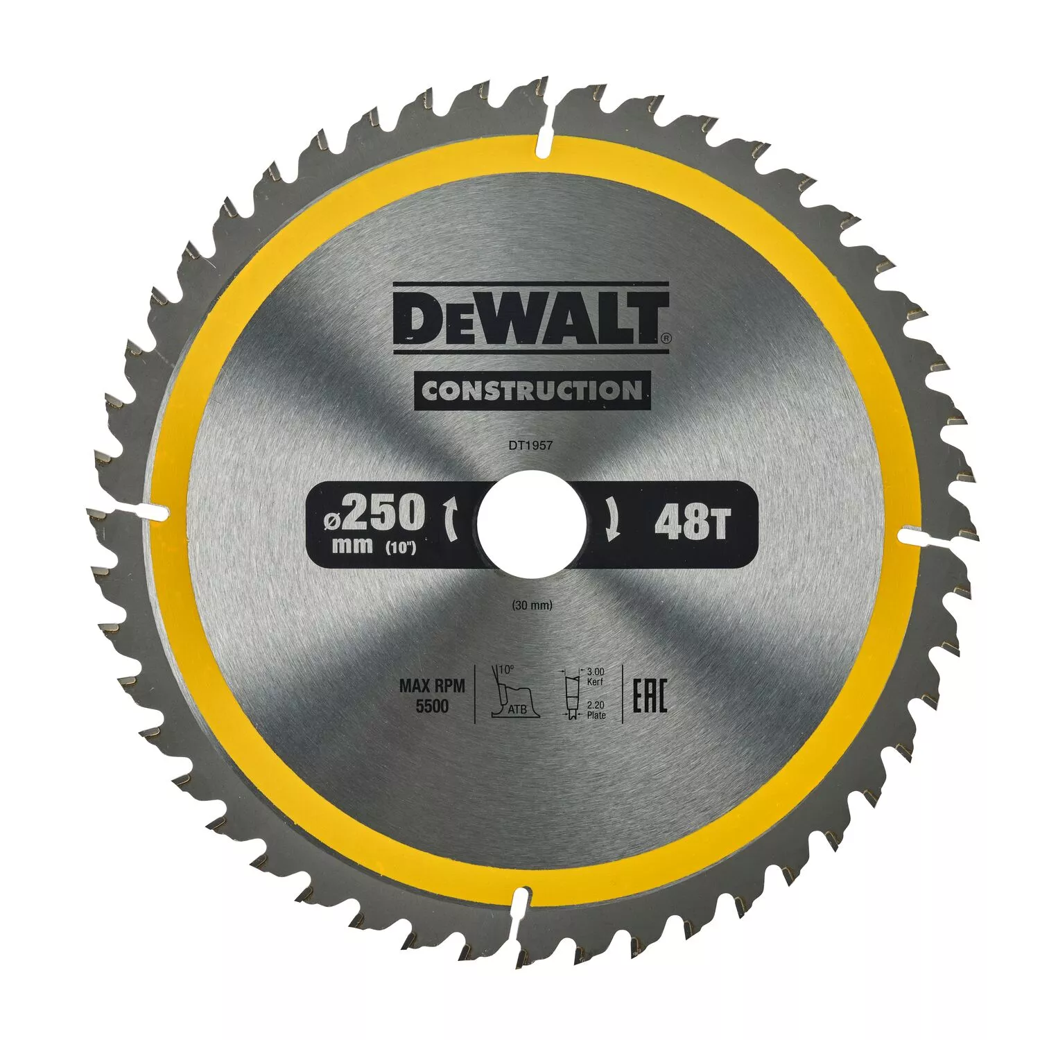 DeWALT DT1957 Extreme Cirkelzaagblad - 250 X 30 X 48T - Hout (Met Nagels)