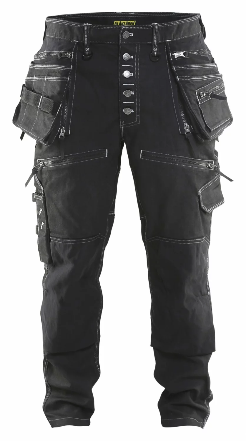 Blåkläder X1900 Werkbroek Baggy Denim Stretch 1999 - Zwart - Maat 56 (XL) afbeelding