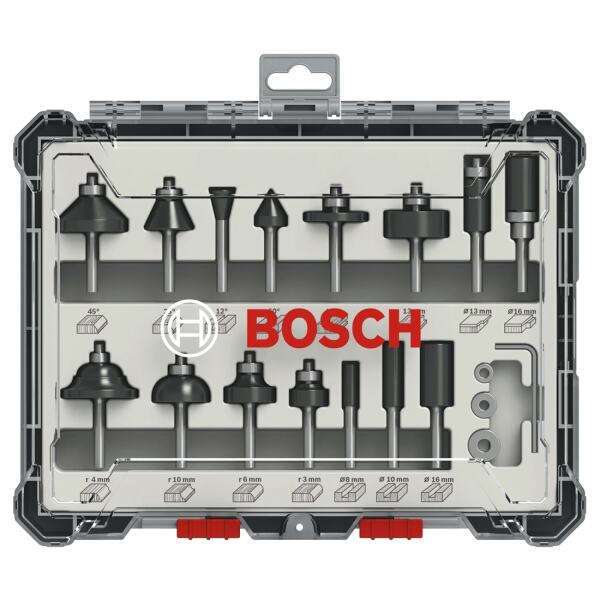 Bosch 2607017471 15-delige Frezenset In Cassette - 6mm