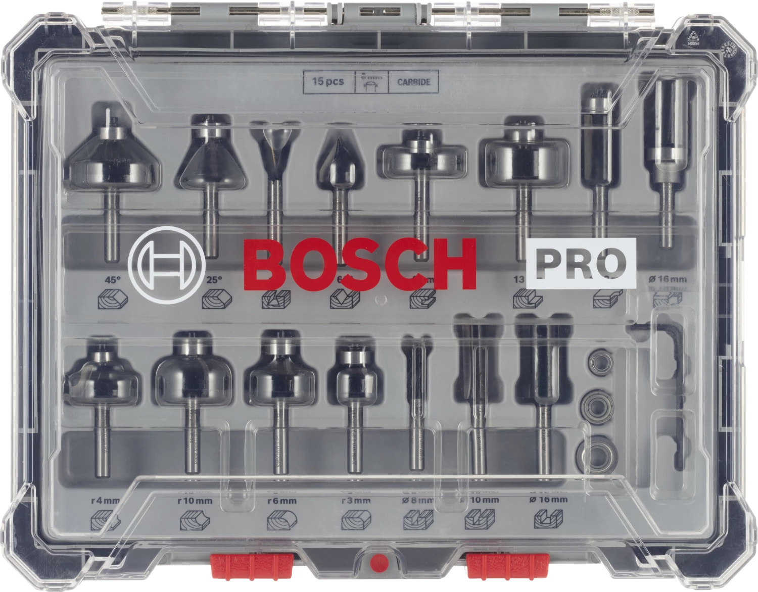 Bosch 2607017471 15-delige Frezenset In Cassette - 6mm