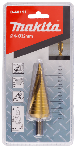 Makita D-40191 15 Trappenboor - 4-32mm - Detailed view of the product